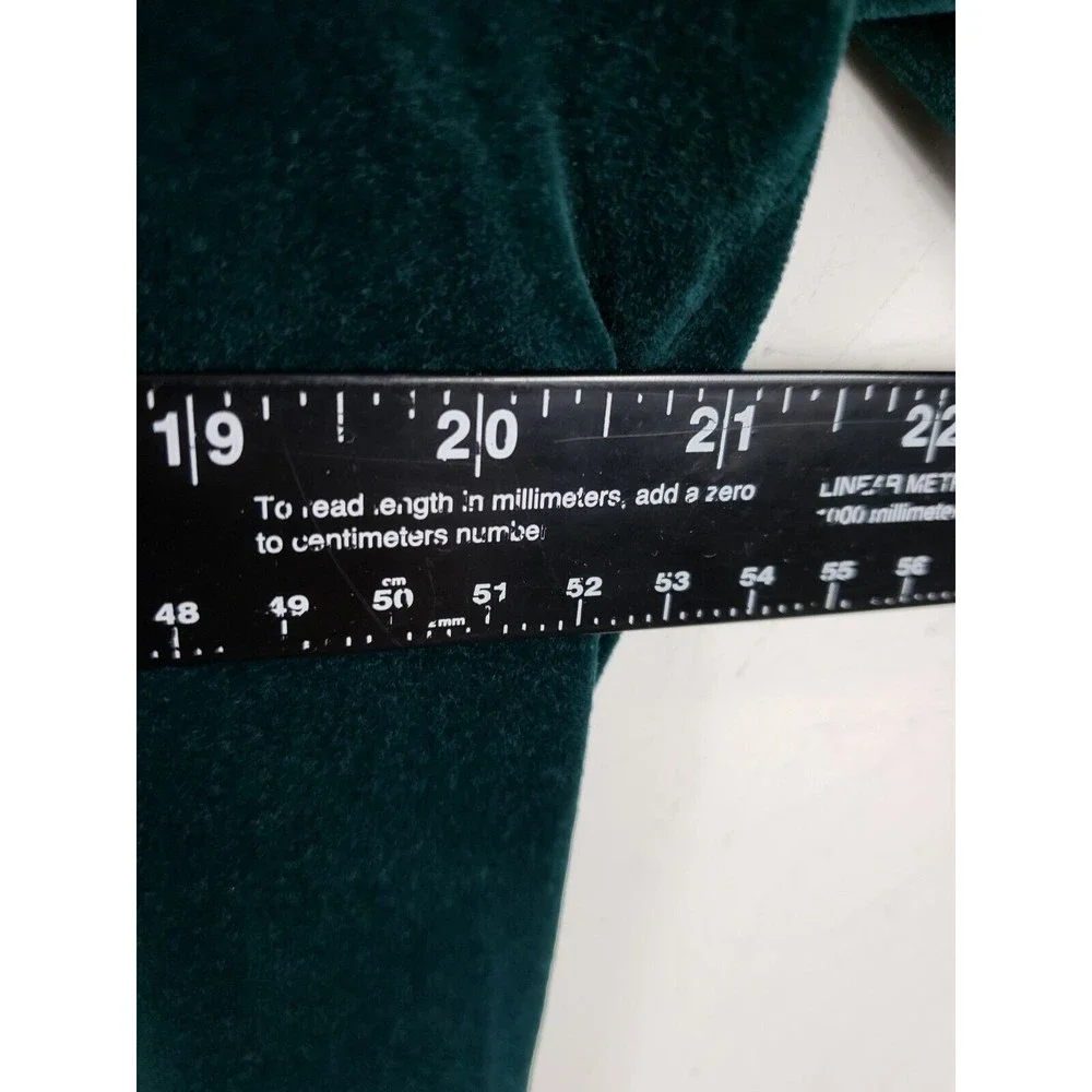 Vtg Lands End Dress Womens Med Velour Velvet Mock Neck Long Sleeve emerald green